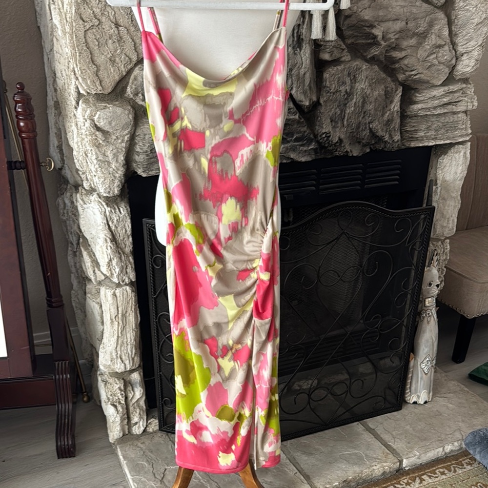 Forever 21 Pink and Green Maxi Dress